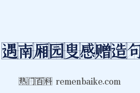 遇南厢园叟感赠造句是什么意思的图片